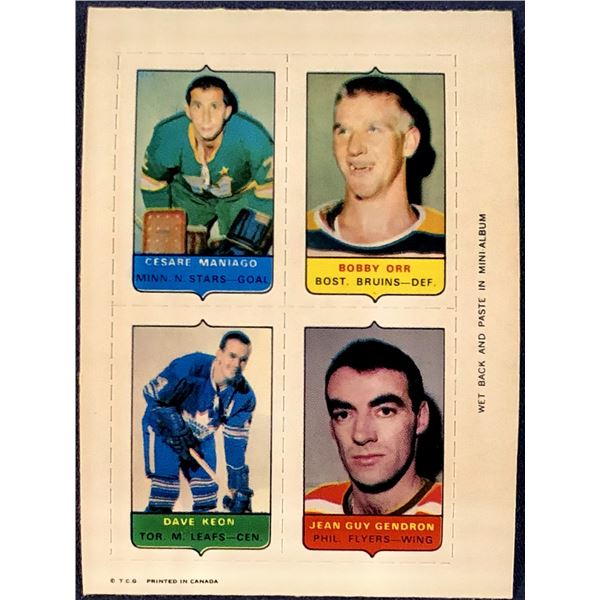 1969 O-PEE-CHEE HOCKEY 4-IN-1 BOBBY ORR (HOF)