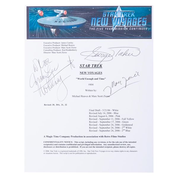 A Multi-Signed  "Star Trek: New Voyages " Script Cover.