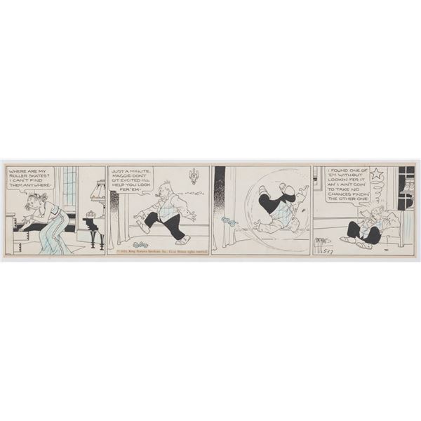 A  "Bringing Up Father " 1933 Original Comic Strip by George McManus.