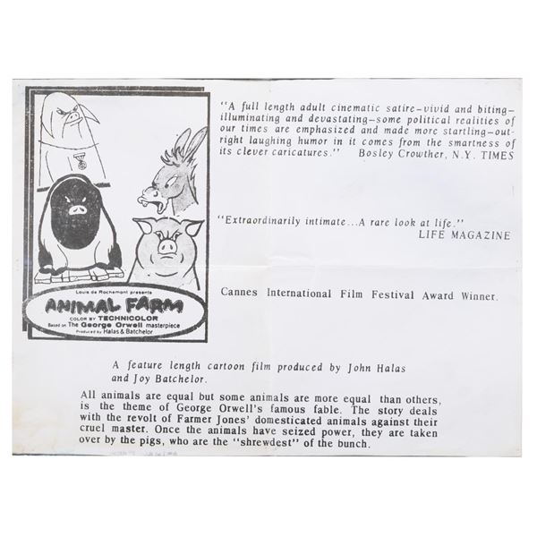 An "Animal Farm " Review Poster.