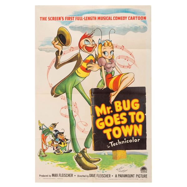 A Signed  "Mr. Bug Goes to Town" One-Sheet.