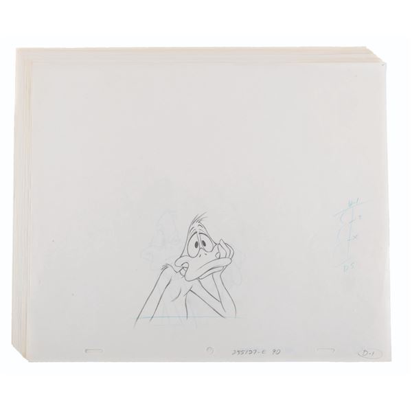 A Set of "Bugs Vs. Daffy" Cleanup Drawings.