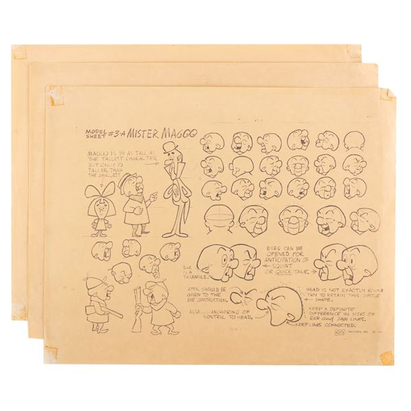 A Collection of  "Mr. Magoo " Model Sheets.