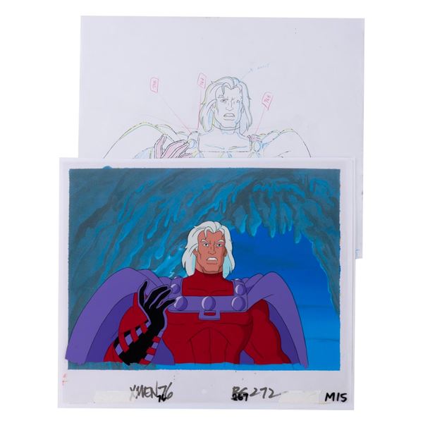 An  "X-Men " Magneto Production Cel and Model Drawing.