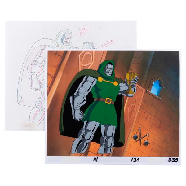 A  "Fantastic Four " Doctor Doom Production Cel and Drawing.