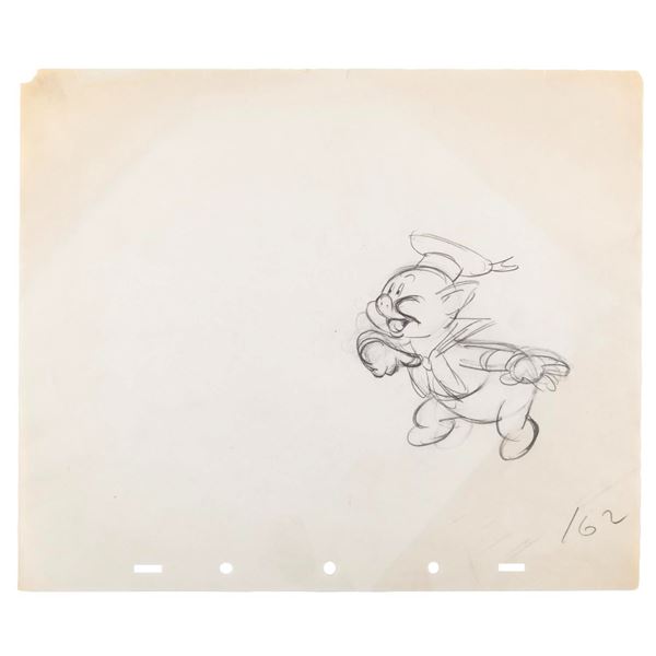A  "Three Little Pigs " Original Production Drawing.