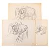 Image 1 : Three  "Gulliver Mickey " Spider Drawings.