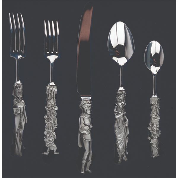 A Set of Snow White Dinnerware by Seagull Pewter.