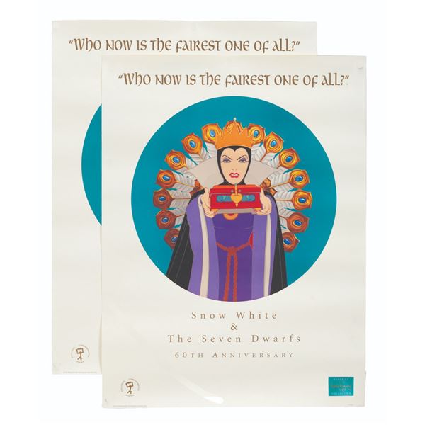 A Pair of "Snow White and the Seven Dwarfs " 60th Anniversary Poster.