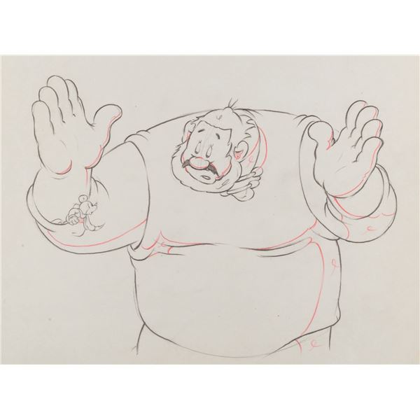 A "The Brave Little Tailor " Giant and Mickey Production Drawing.