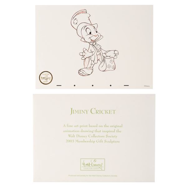 A  "Pinocchio " Jiminy Cricket Fine Art Print.