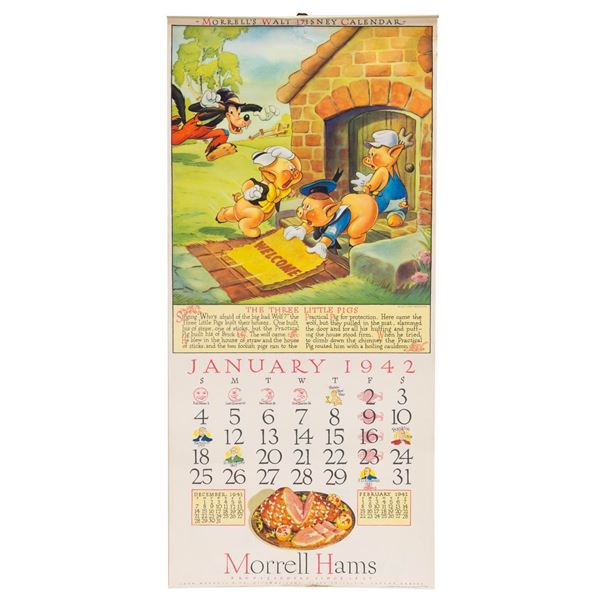 A Rare Complete Morrell Hams Disney Calendar.