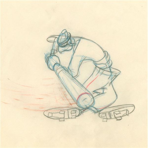 A  "How To Play Baseball " Goofy Production Drawing.