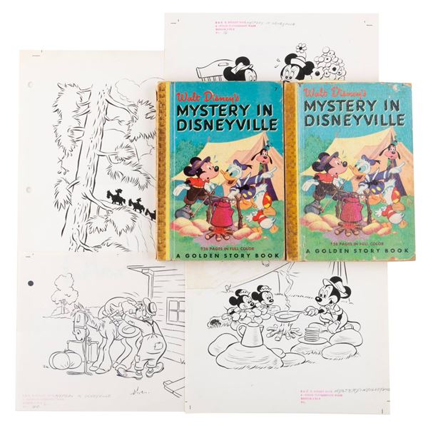 A Pair of  "Mystery in Disneyville " Books and Production Prints.