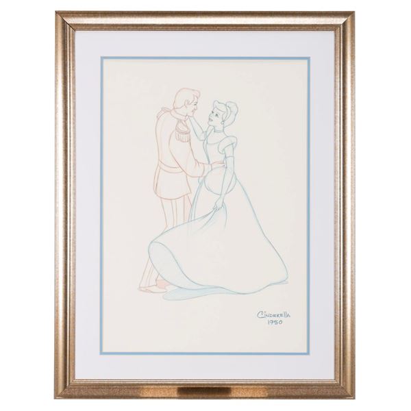A  "Cinderella " with Prince Charming Lithograph.