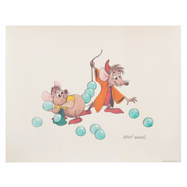 A  "Cinderella " Jaq and Gus Concept Print.