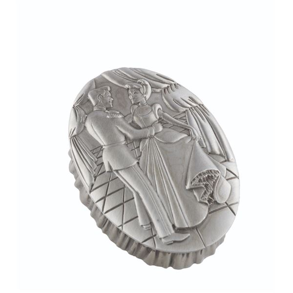 A Cinderella and Prince Pewter Trinket Box.
