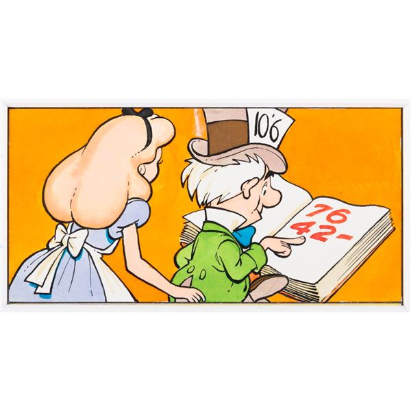 An  "Alice in Wonderland " Book Art Original Painting.