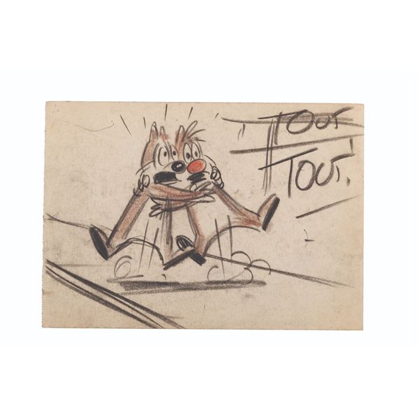 A Chip and Dale Original Storyboard Panel.
