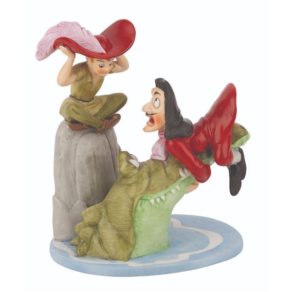 A "Peter Pan, " Hook, and Croc Sculpture.