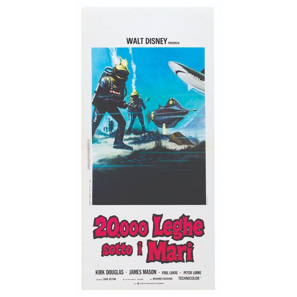 A  "20,000 Leagues Under the Sea " Italian Locandina Re-Release Poster.
