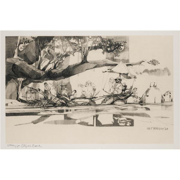 A  "Catfish Bend " Original Development Drawing by Walt Peregoy.