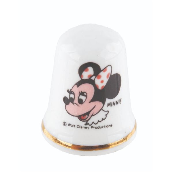 A Minnie Mouse Bone China Thimble.
