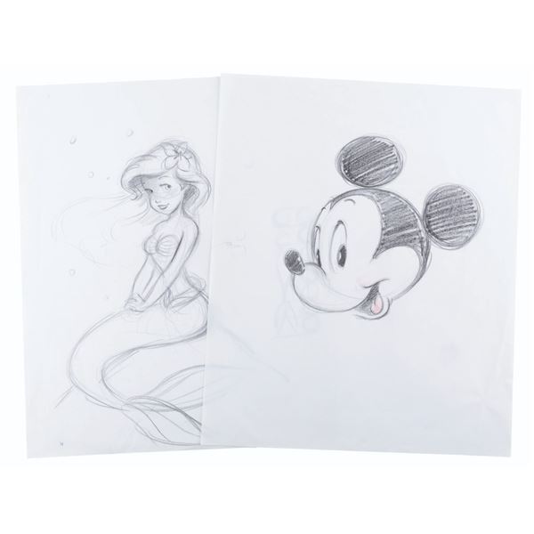 Mickey Mouse and Little Mermaid Merchandise Concept Drawings.