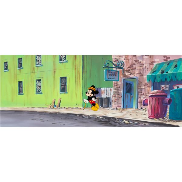 A Mickey Mouse  "Donald Tramp " Cel and Background.