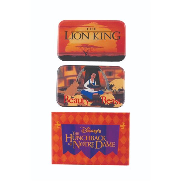 Three 1990s Disney Animated Features Pinback Buttons.