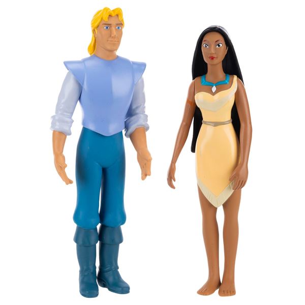 A Pair of Pocahontas and John Smith Figures.