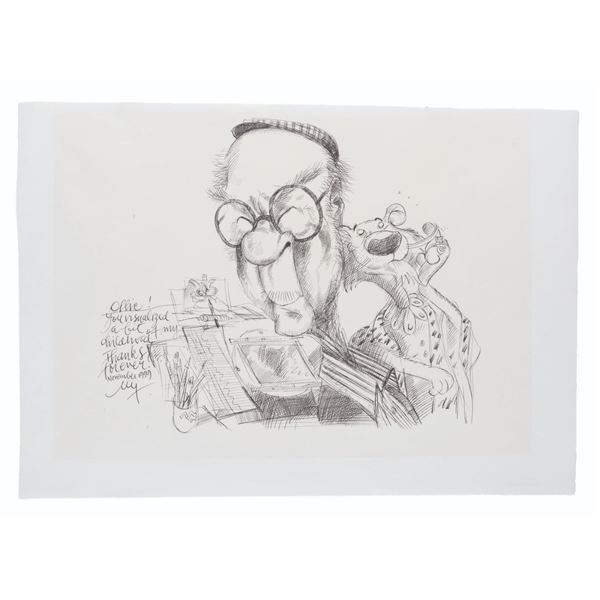 An Original Ollie Johnston Caricature Drawing.