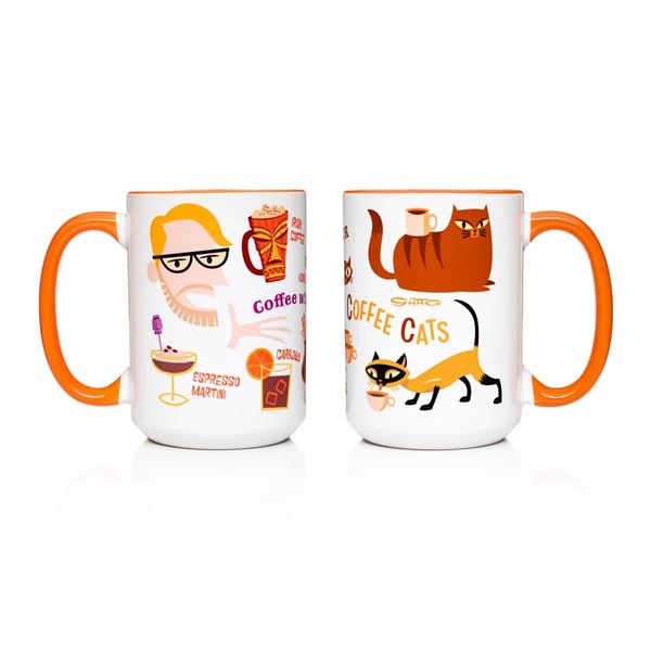 A  "Coffee Cats " and  "Coffee with Shag " Mug Set.