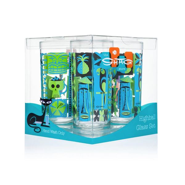 A SHAG  "Tapa " Highball Glass Set.