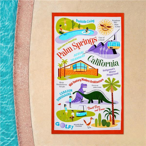 A SHAG  "Palm Springs California " Beach Towel.