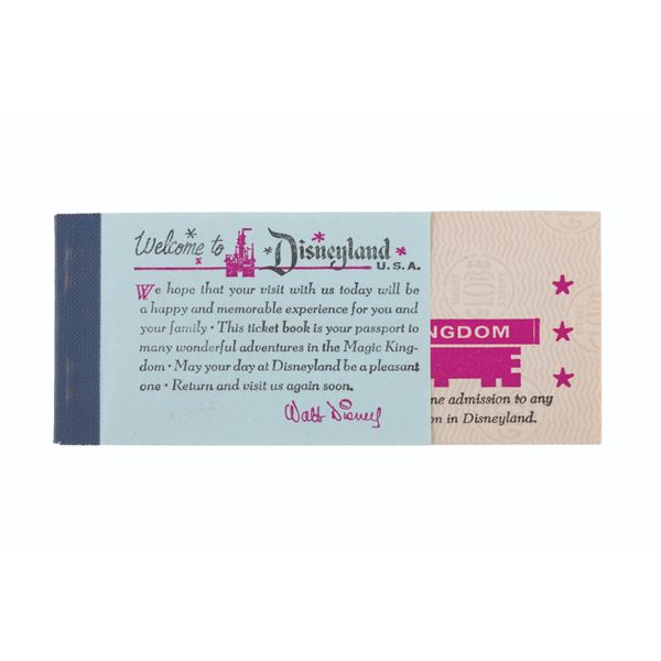 A Disneyland Courtesy Guest Ticket Book.