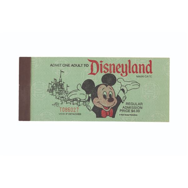 A 1970s Disneyland Complete Adult Ticket Book.