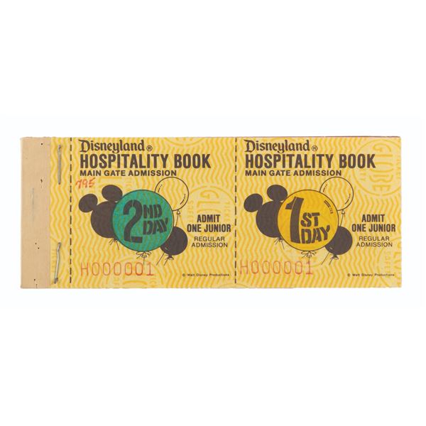 A Disneyland Hospitality Ticket Book.