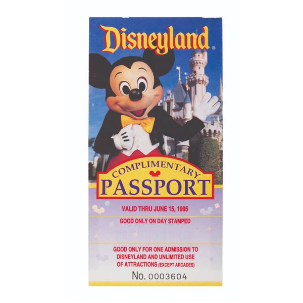 A 1995 Disneyland Complimentary Passport.