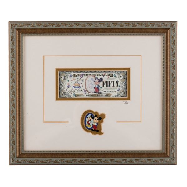 A Rare Charles Boyer $50 Disney Dollar and Pin.