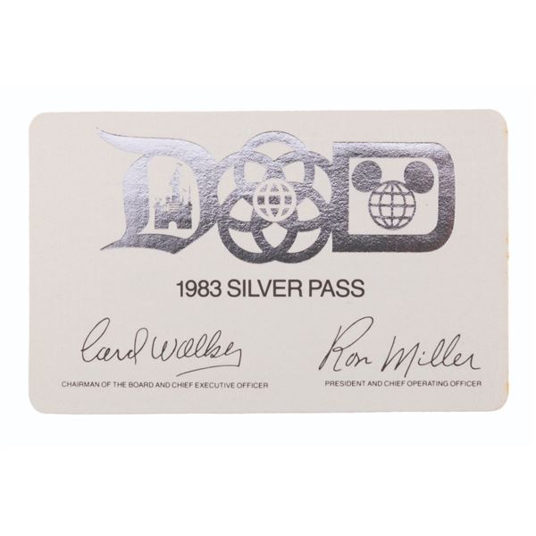 WDI Artist Clem Hall's 1983 Disneyland Silver Pass.