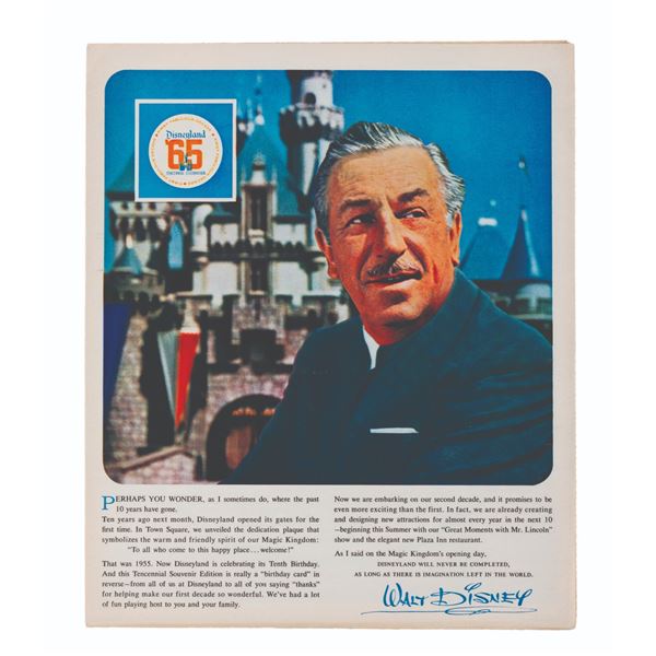 A Disneyland Tencennial Newspaper Supplement.