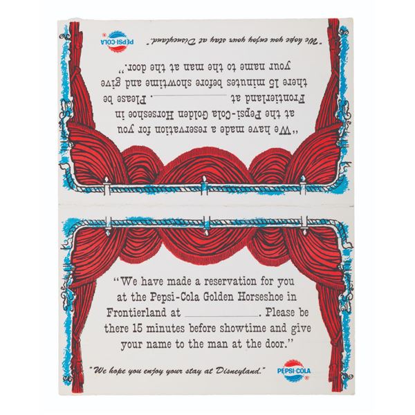 A Golden Horseshoe Revue Reservation Card.