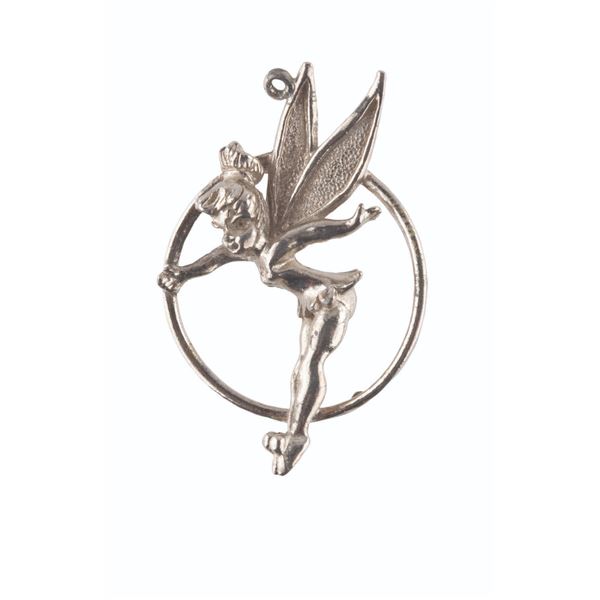 A Large Silver Tinker Bell Disneyland Charm.