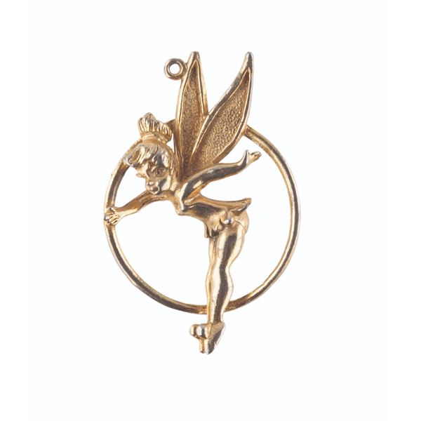 A Large Gold Tinker Bell Disneyland Charm.
