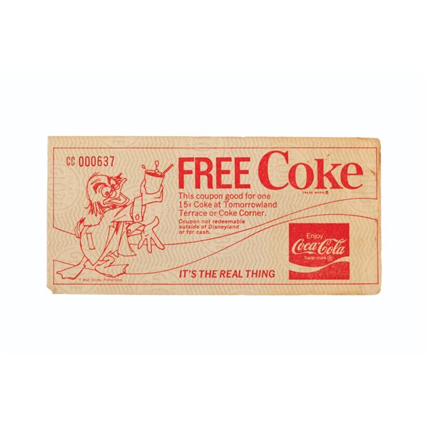 A Ludwig Von Drake  "Free Coke " Coupon.
