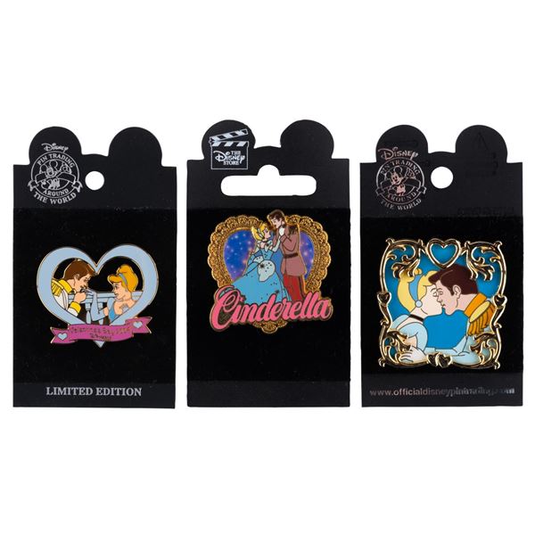 A Trio of Cinderella and Prince Charming Pins.