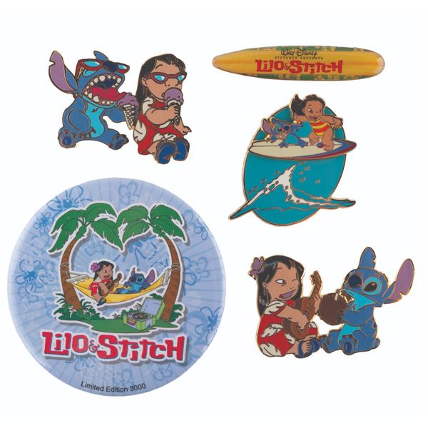 A Collection of  "Lilo & Stitch " Pins and Button.