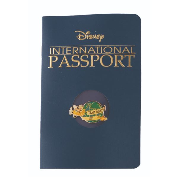 A 1991 Team Disney International Passport Pin.