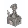 Image 4 : A Pewter Pinocchio Desk Clock.